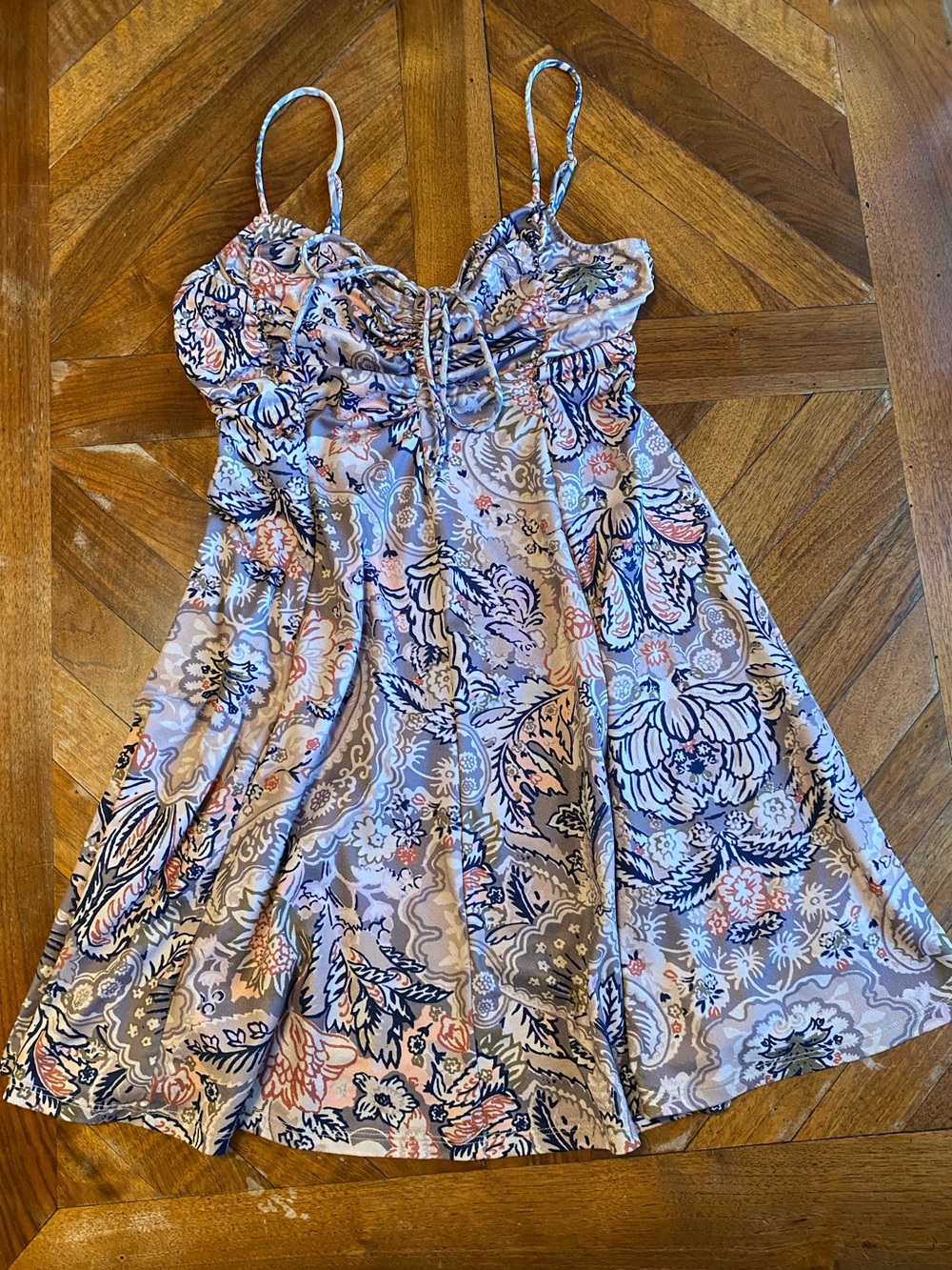 Urban Outfitters Babydoll Sundress Paisley Adjustable Straps Size M Dainty